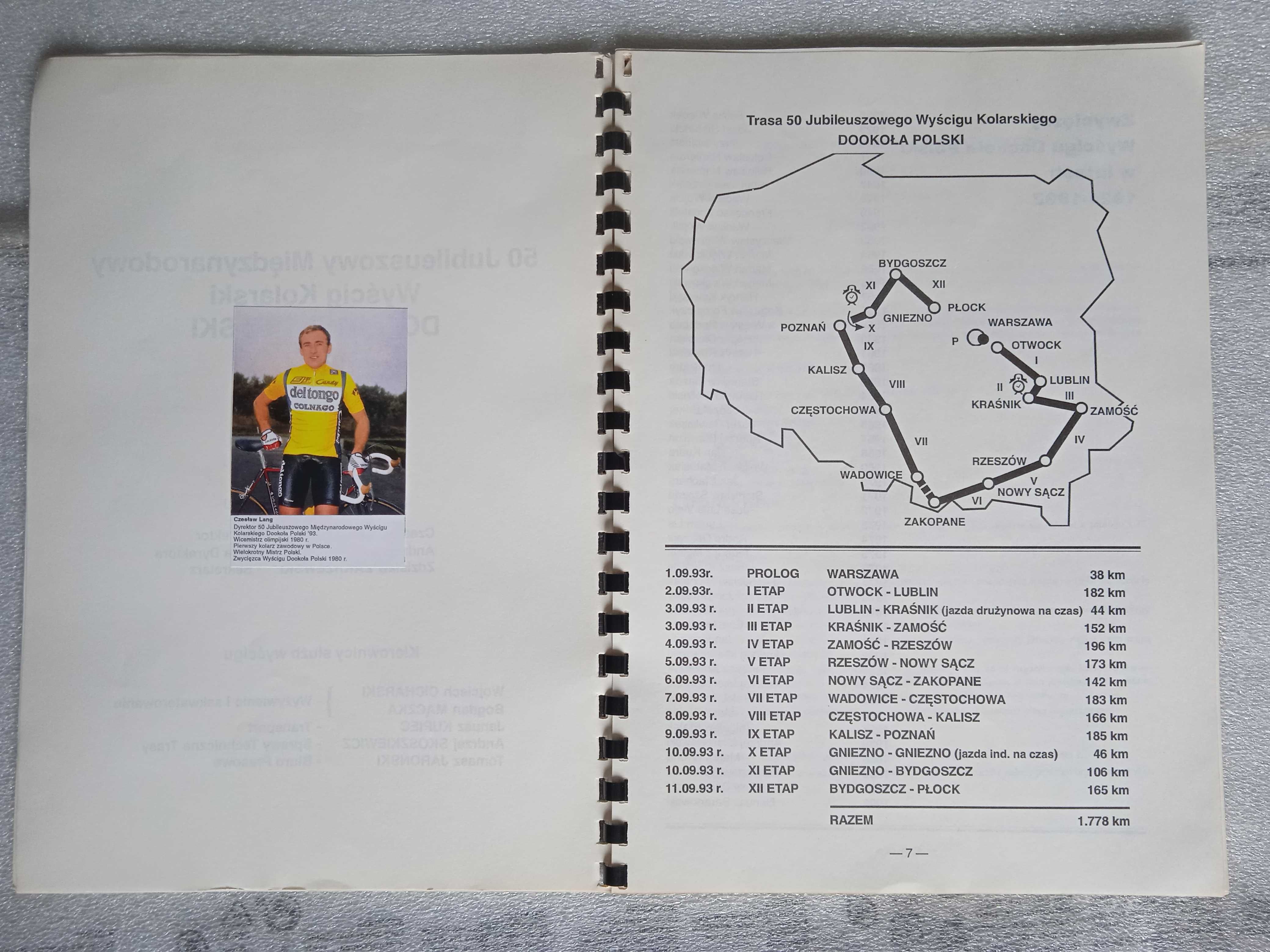 Informator z 50-tego wyścigu dookoła Polski 1993
