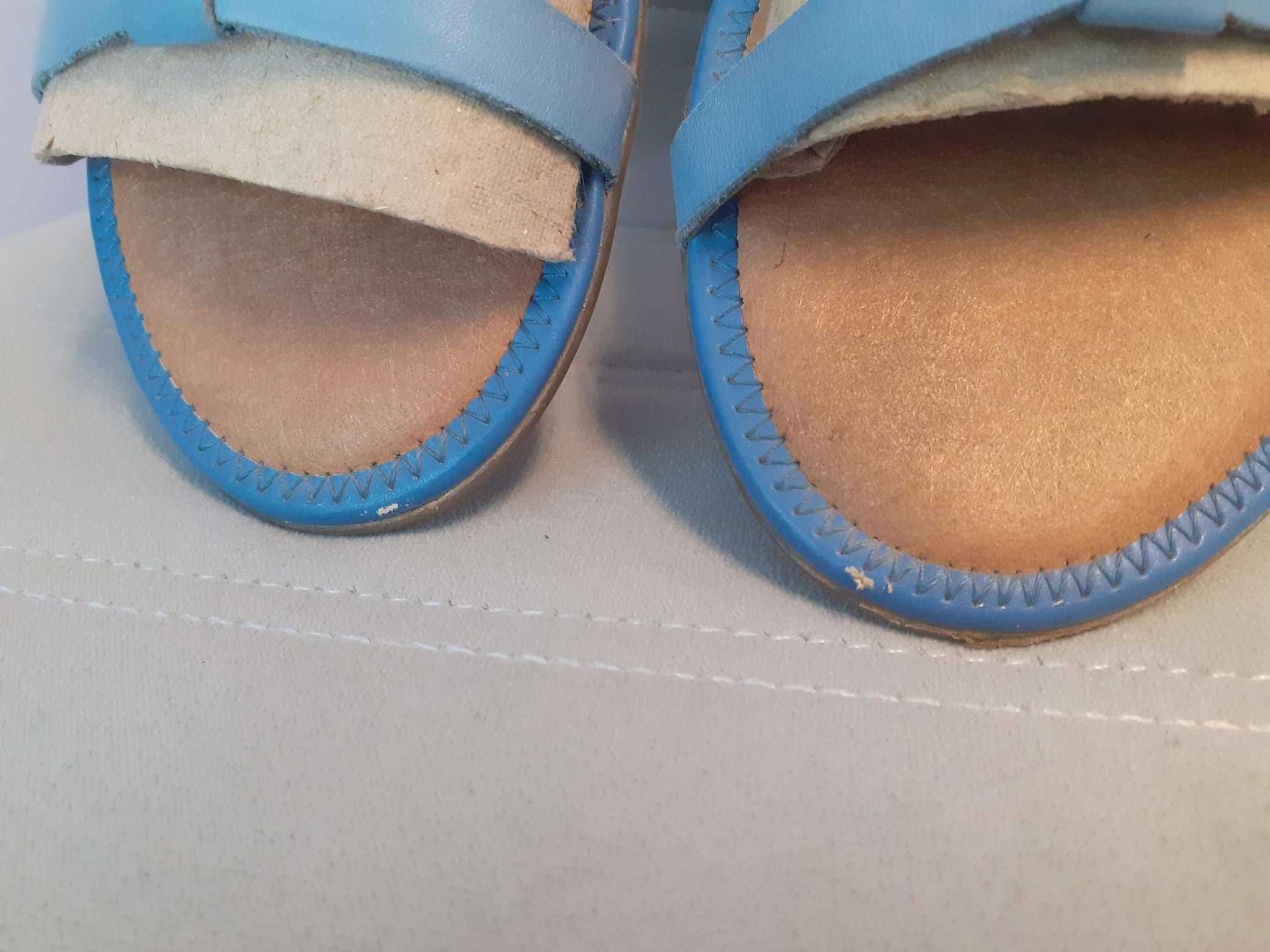 Risi Hop Sandały klapki Clarks r 36 błękitne BLUE skórzane niebieskie