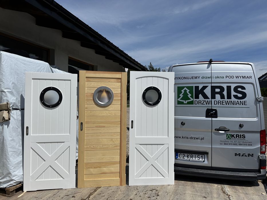 Drzwi wewnętrzne drewniane OD RĘKI wahadłowe białe dostawaCała Polska