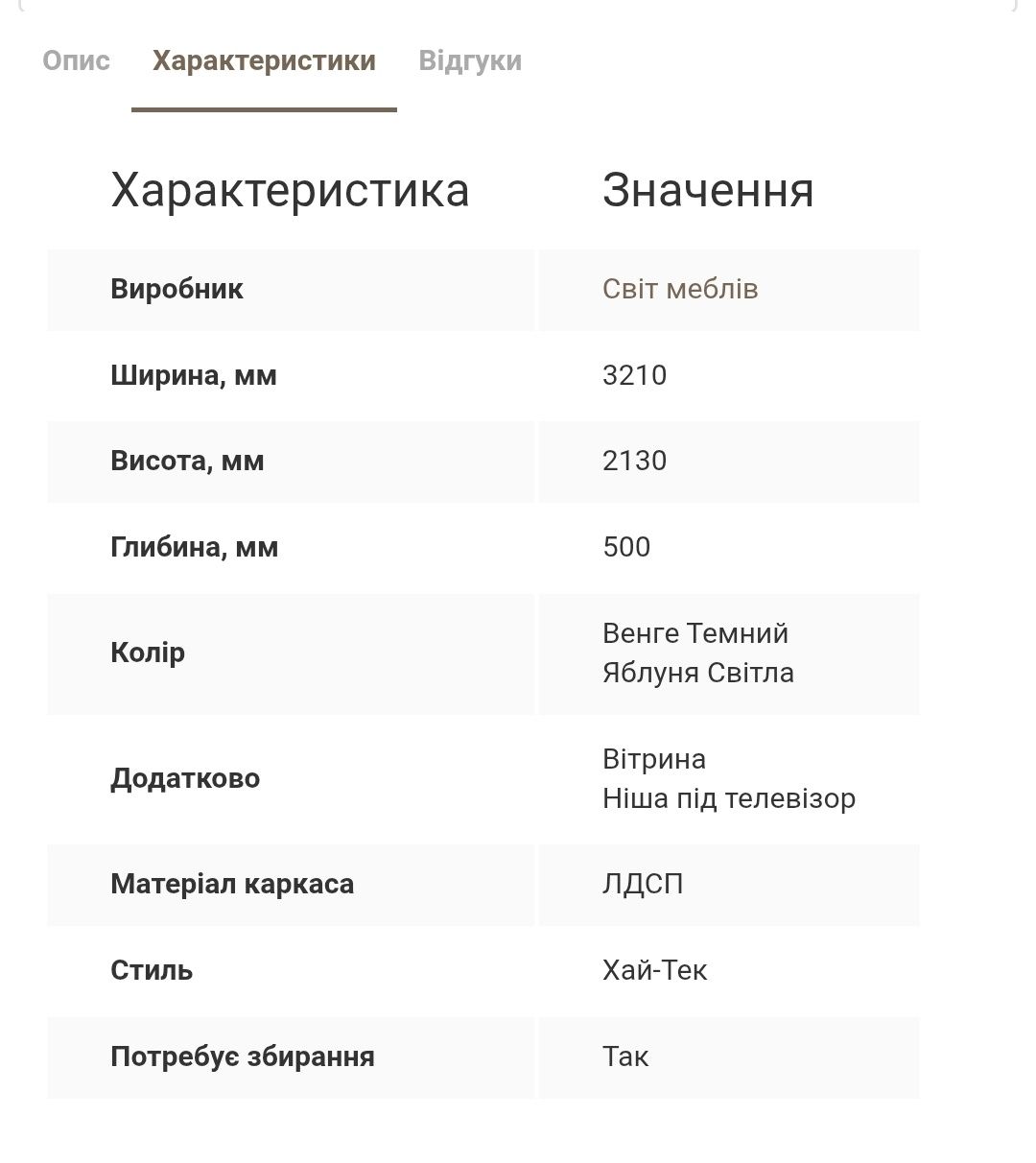 Стінка у вітальню