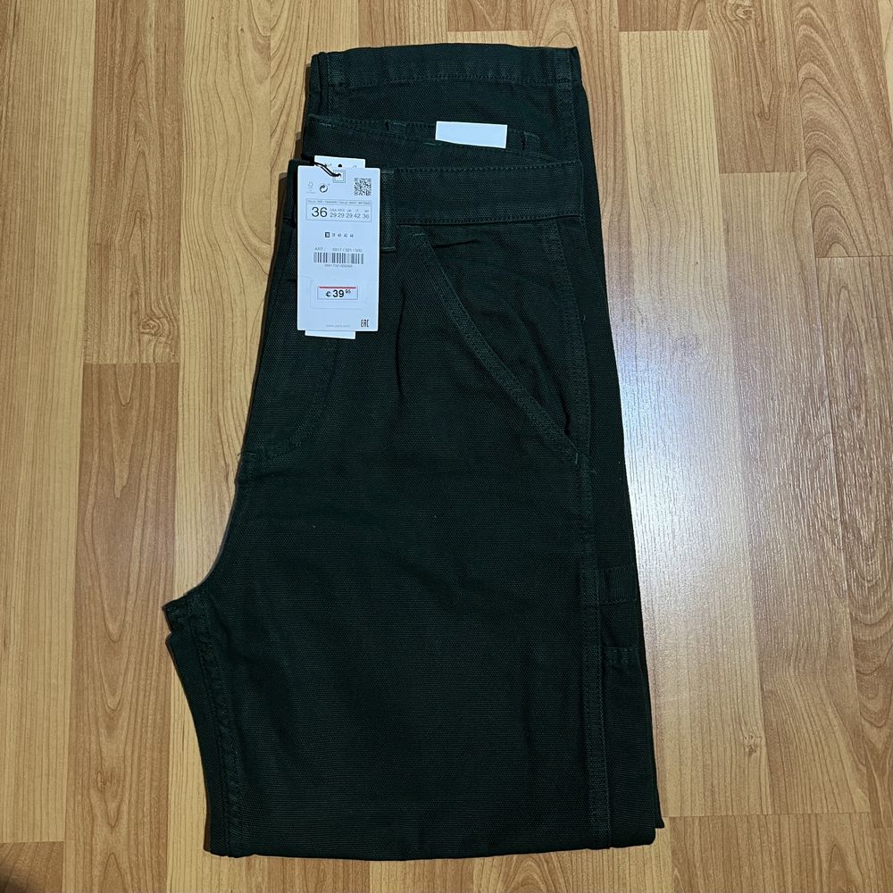 Zara calças c/bolso de carpinteiro - Straight Fit (NOVAS)