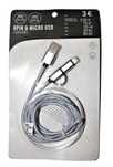 Kabel do ładowania 2w1. 8 pinµ USB, 1,8m, 1,5A IPHONE IPOD IPAD