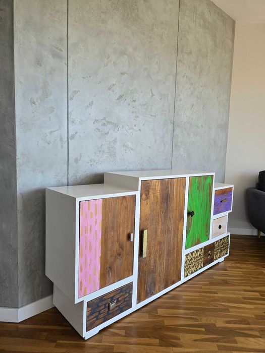 Komoda kolorowa solidna  - drewno egzotyczne - KRAKÓW