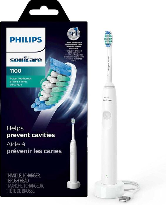 Електрична звукова зубна щітка Philips Sonicare 1100 HX3641/02 Білий