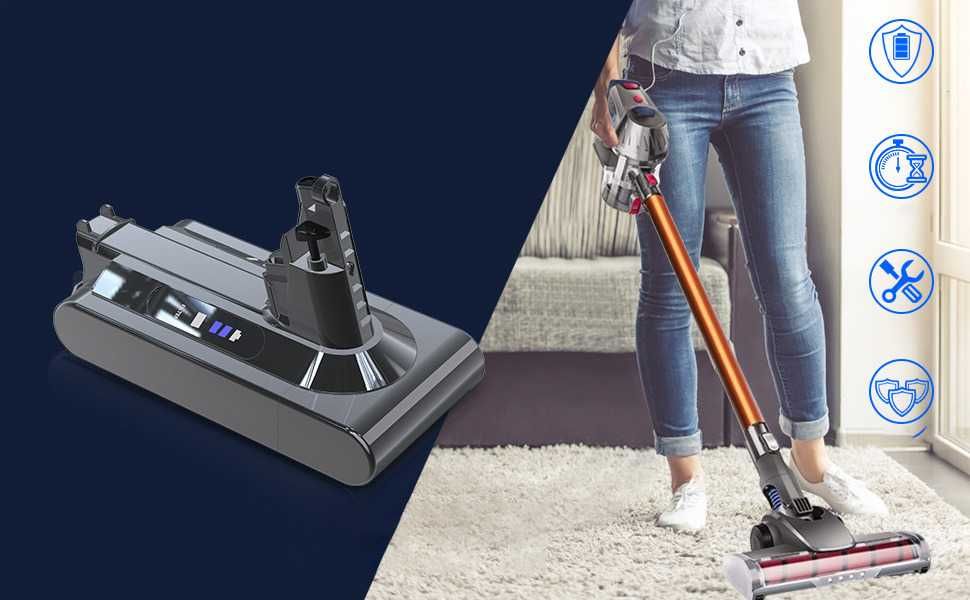 Akumulator Swarey 6Ah pasuje do odkurzacza Dyson V10 25.2V + filtr