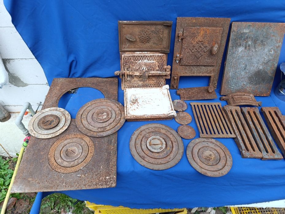 Чугунные запчасти к дровяной печки СССР плита дверца круги дверка двер