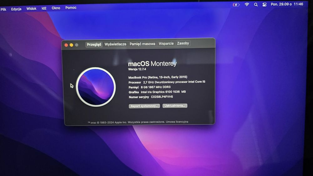 Macbook Pro 2015 a1502 8/256