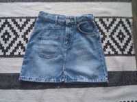 Spódnica jeansowa jeans kieszenie kieszonki trapezowa 152 Zara