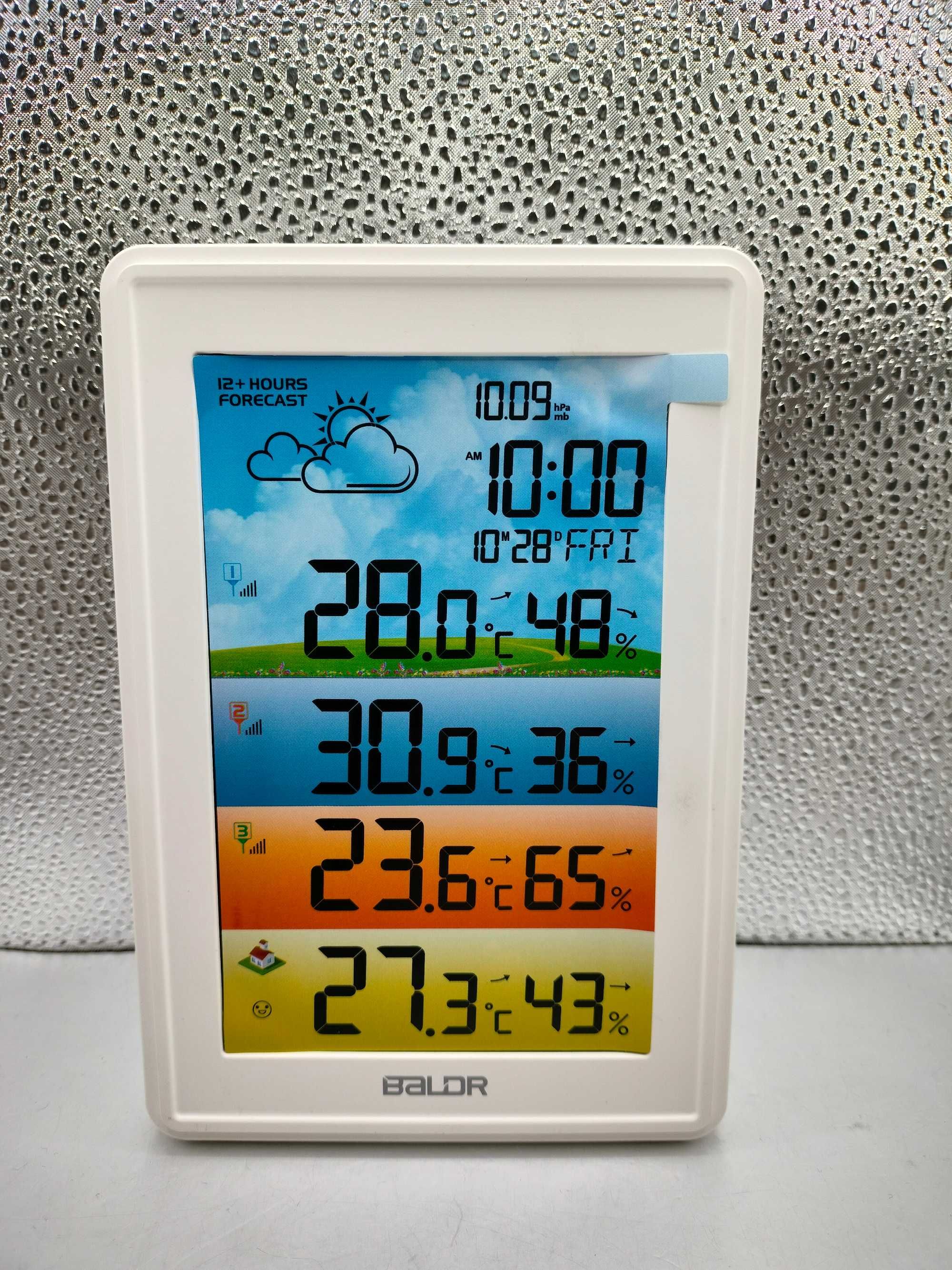 Elektroniczny termometr bezprzewodowy pogodowy biały