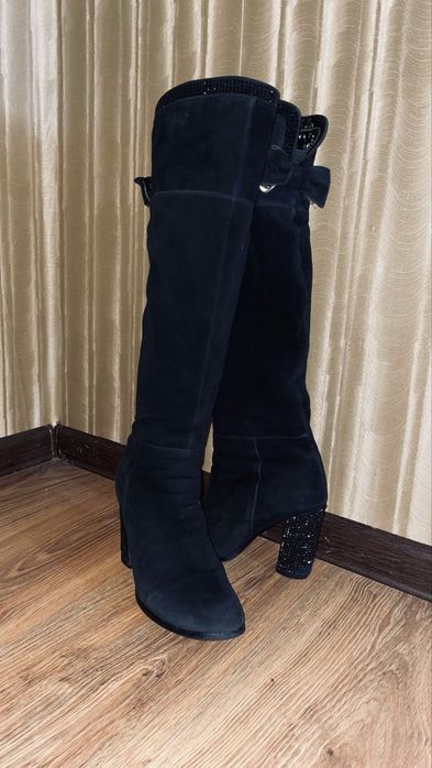 Сапоги замшеві натуральні Mea Balan чорні