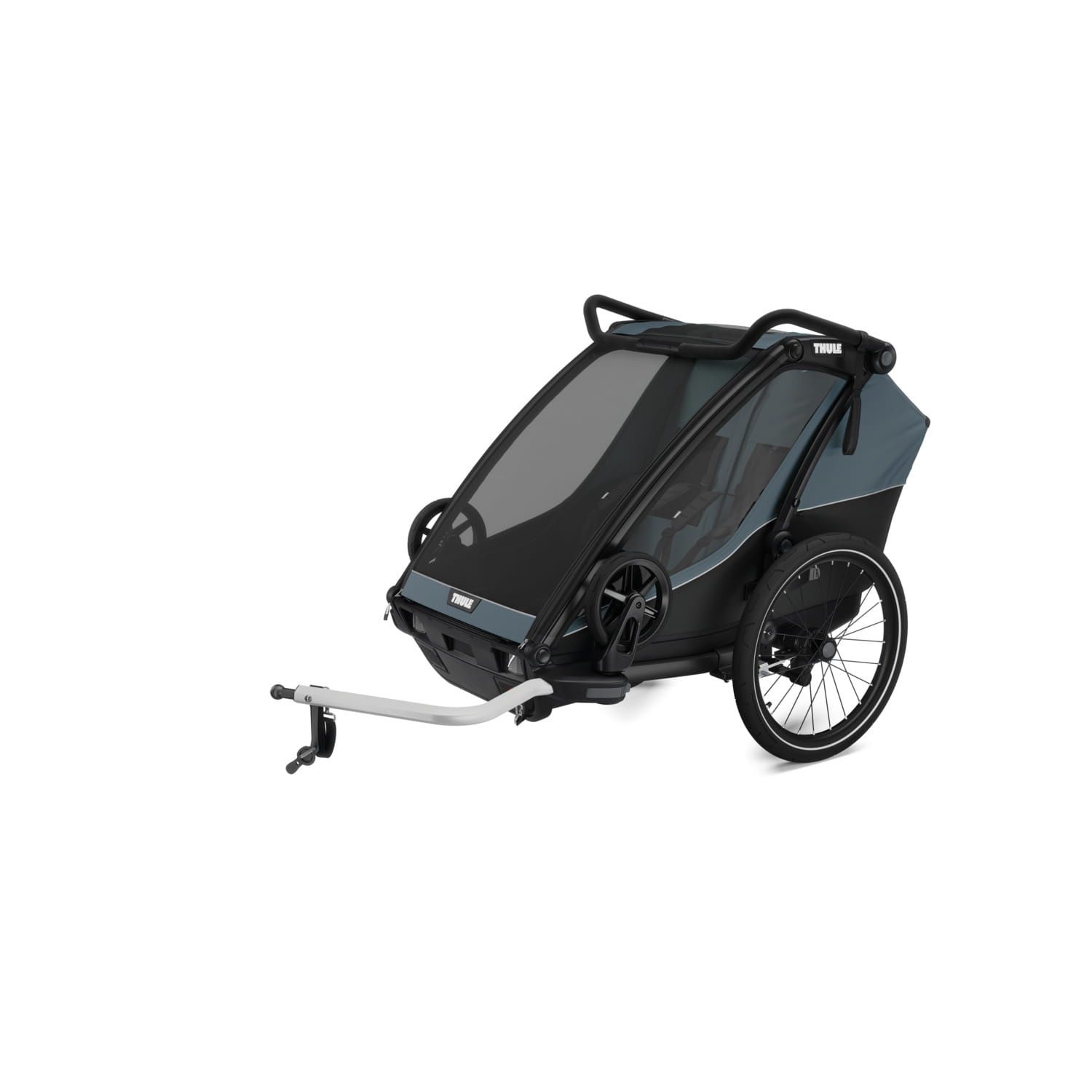 Thule Chariot Cab2 Dark Slate podwójna przyczepka rowerowa wózek space