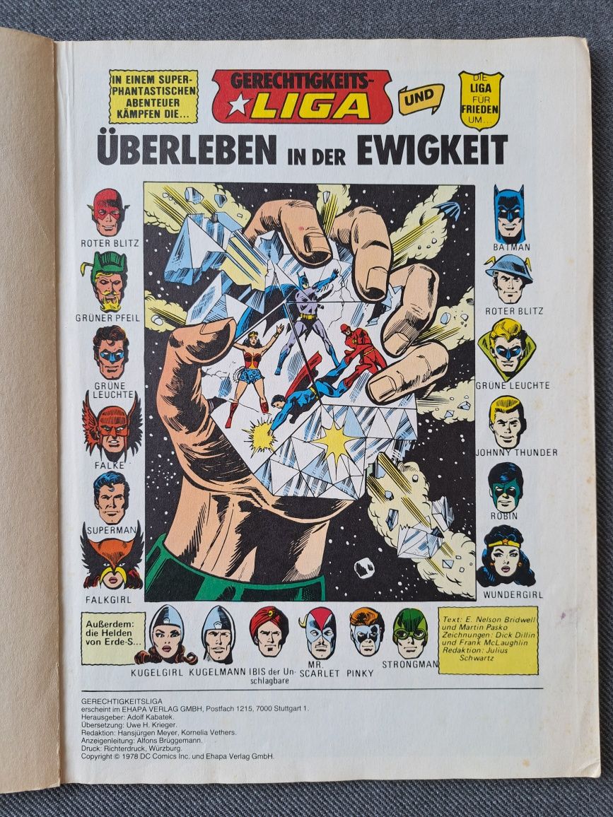 Komiks Superman prasentiert Gerechtigkeits - Liga 1978 r