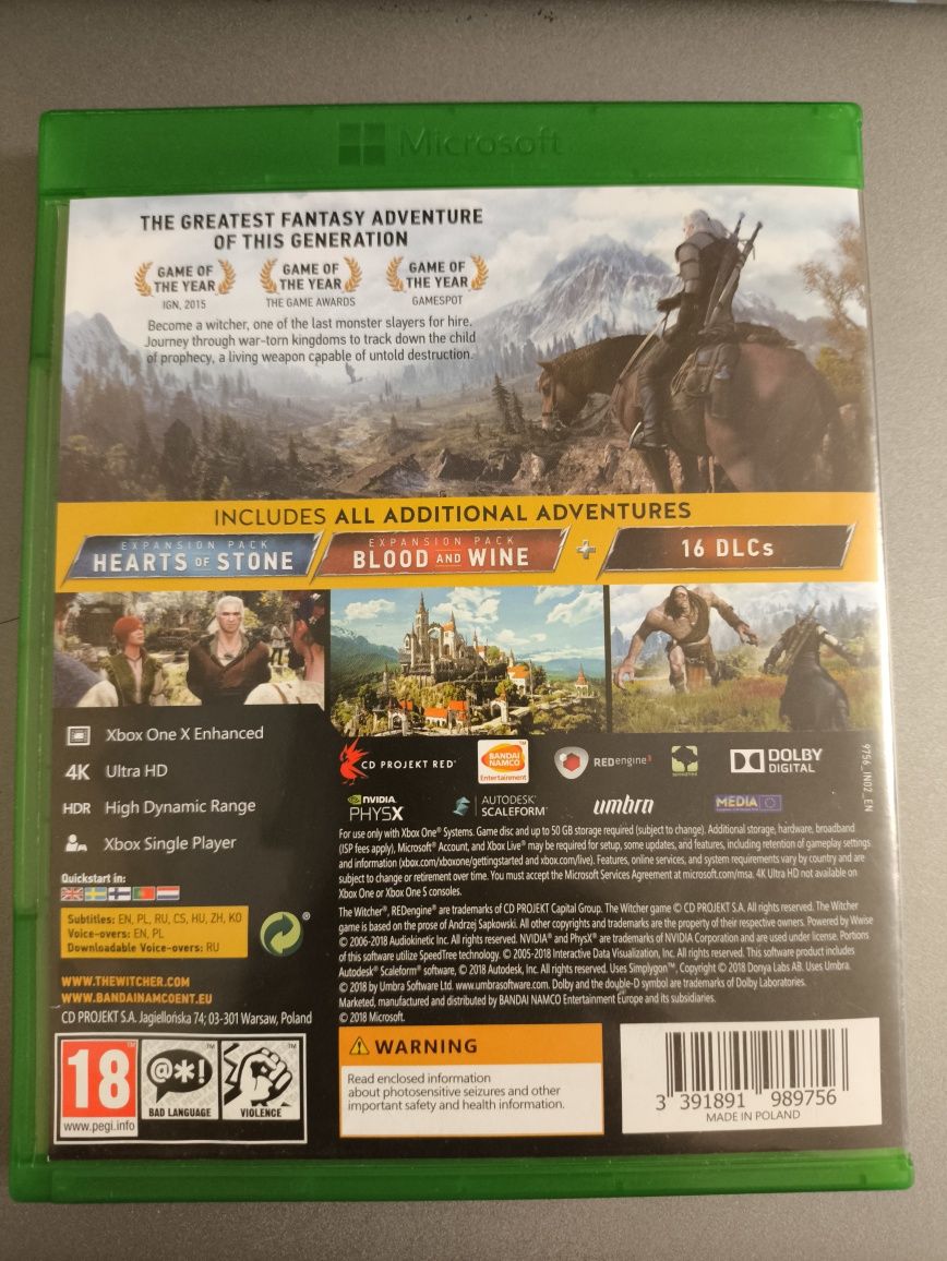 Wiedźmin 3 Game of The Year Xbox