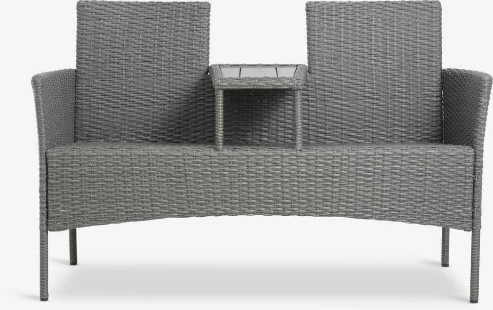 Ławka ogrodowa NOWA ze stoliczkiem.Rattanowa Naturalny kolor