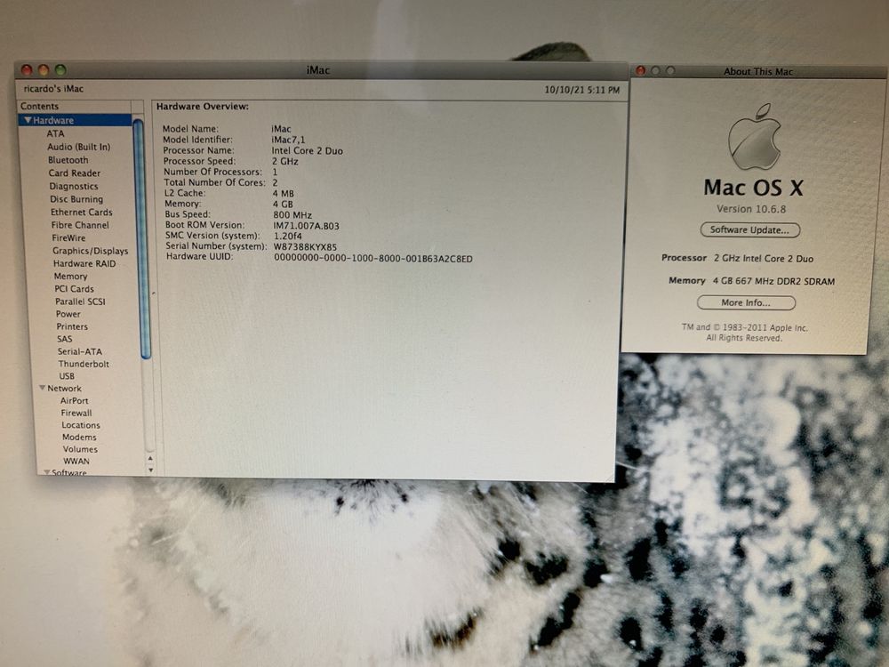 imac 21” 2 Ghz Intel core 2 duo