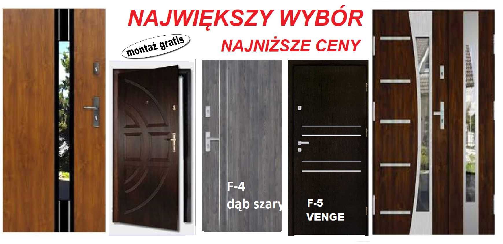 Drzwi z MONTAŻEM zewnętrzne wejściowe do mieszkania w bloku.