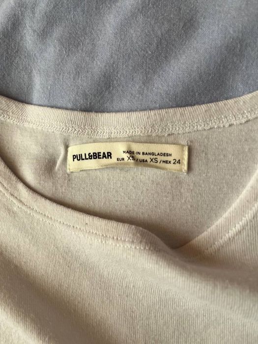 топ белый pull and bear