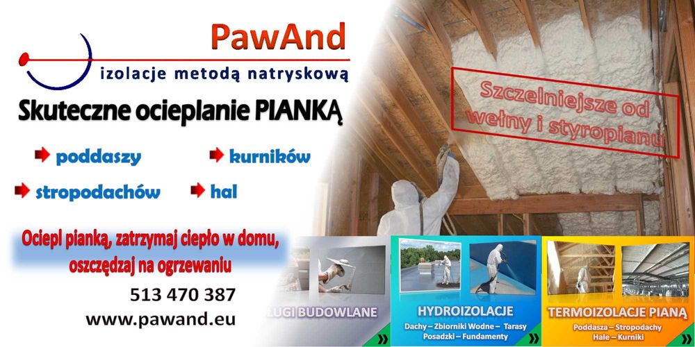 Ocieplanie Pianą PUR, skuteczna izolacja Giżycko, Węgorzewo, Kętrzyn