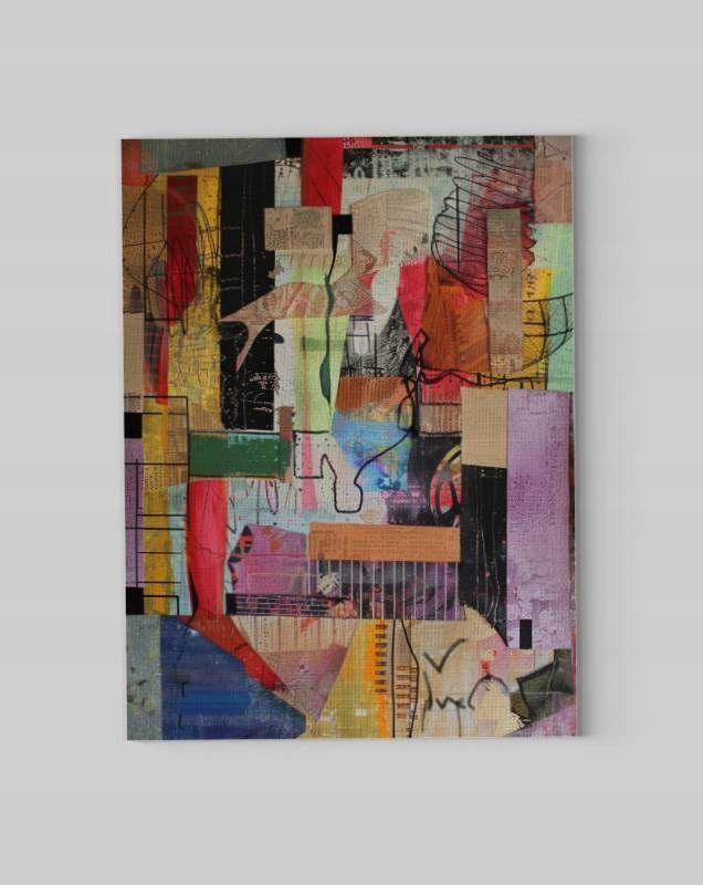 Obraz na płótnie Abstrakcyjne Linie i Kolory 90x120 cm Nowoczesny