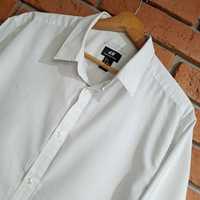 Biała koszula z długim rękawem w drobne kropki H&M  XL easy Iron