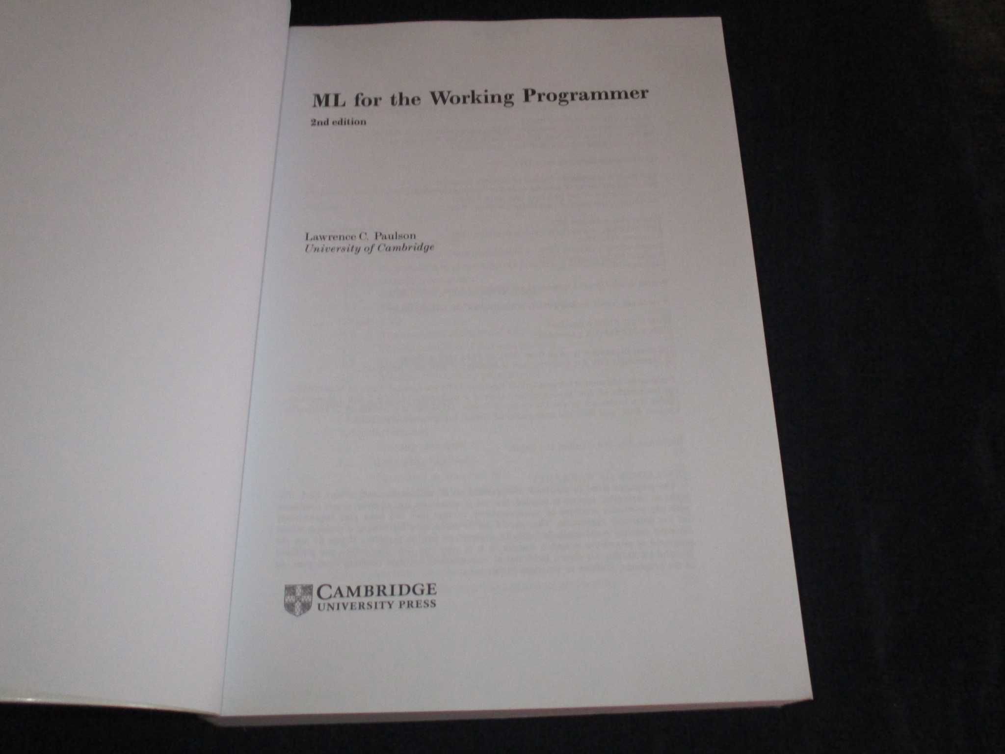 Livro ML for the Working Programmer L. C. Paulson