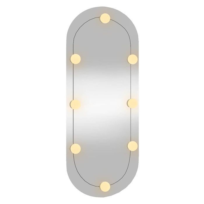 Vidaxl Lustro Ścienne Z Led, 30X70 Cm, Szklane, Owalne