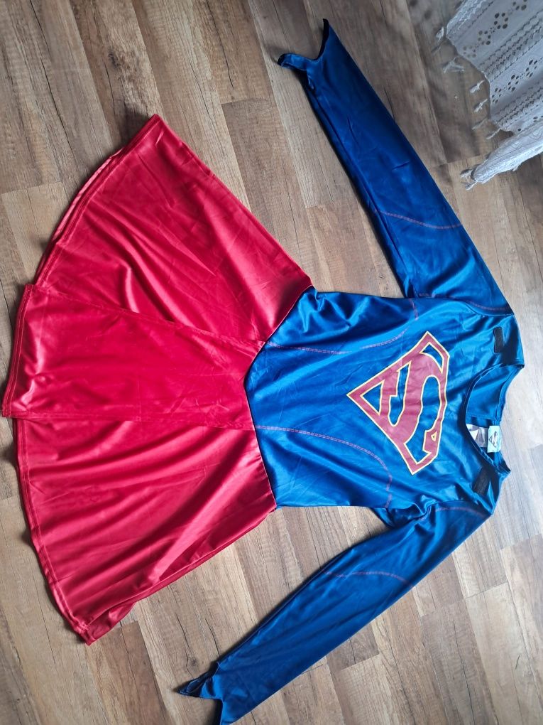 Supermanka L XL przebranie bal karnawał sukienka superwomen