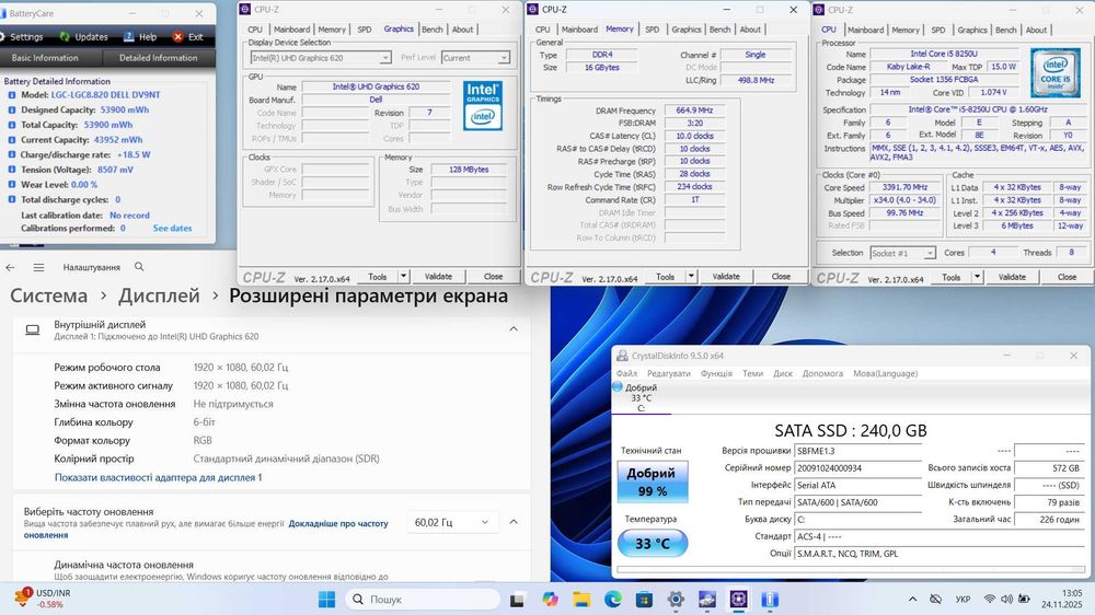 Ноутбук Dell Latitude 5590 15'6 i5-8250U/16 gb ram/ 256ssd