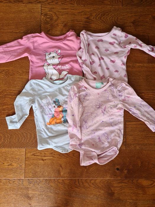 Zestaw 4 sztuk body z dlugim rekawem r 86