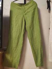 Зелені брюки штани льон 100% зеленые брюки штаны лен, Зара, Zara