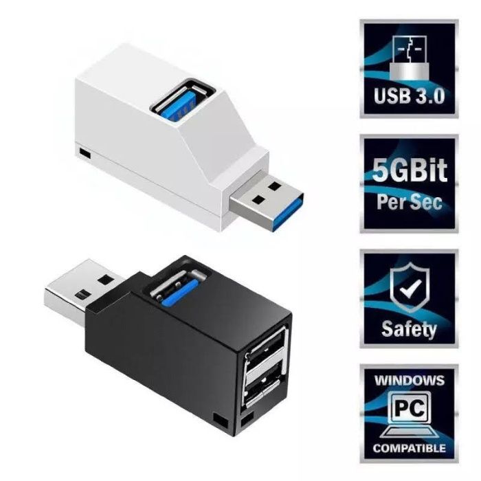 Mini Rozdzielacz Spliter 3xUSB 3.0 - 3 PORTY HUB