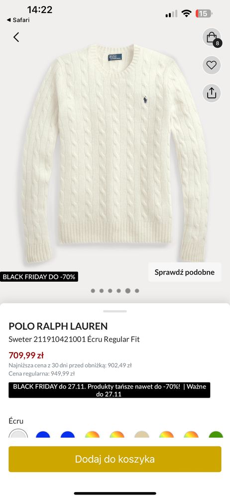 Swetr Polo Ralph S M 36 38