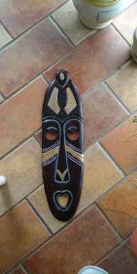 Piekna Maska Afrykańska dekoracja drewno rzezba antyk obraz malarstwo