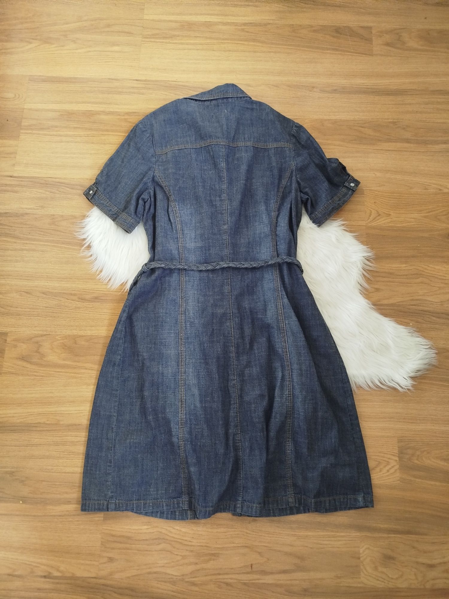 Victoria sukienka szmizjerka rozpinana granatowa dżinsowa jeans dress