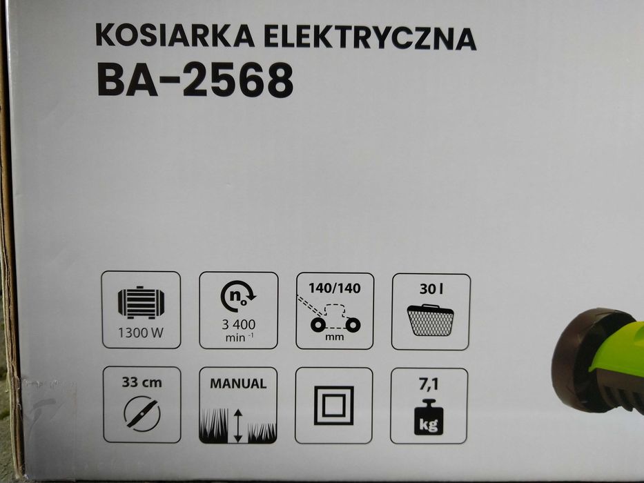 NAJTANIEJ Kosiarka Elektryczna z Koszem 1300W 30L 33cm Wysyłka