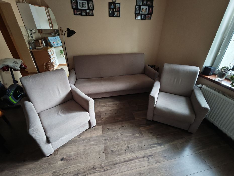 Komplet kanapa i dwa fotele
