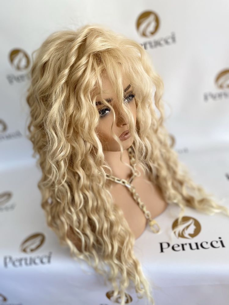 Perucci afroloki zloty blond peruka
