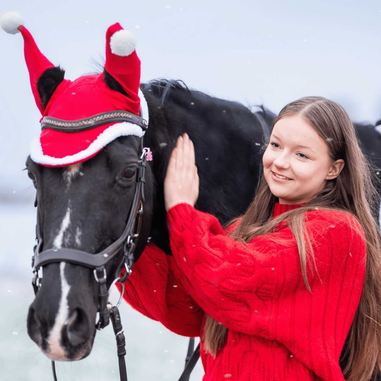Nauszniki York świąteczne z pomponami Pony