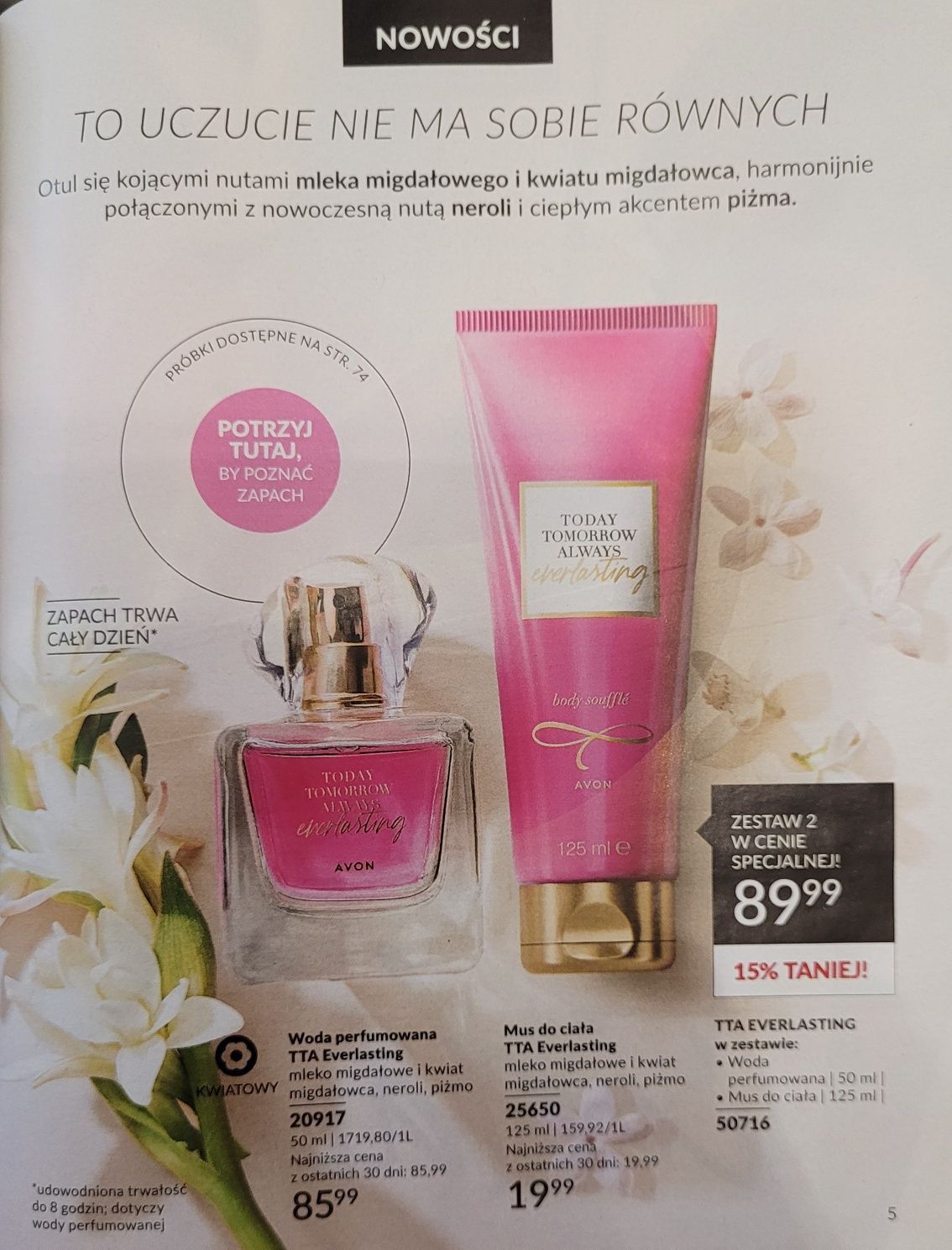 Woda perfumowana i perfumetka TTA Everlasting Avon