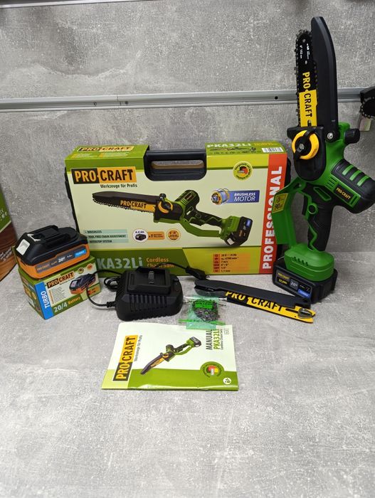 (2 акб 4А)Акумуляторна пила Procraft PKA32Li  2ШИНИ+2ЛАНЦЮГИ.