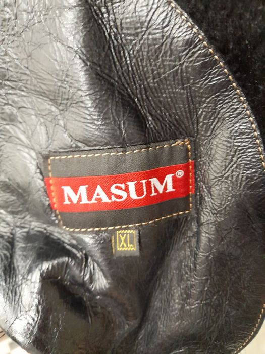 Дублянка шкіряна, з натуральним хутром