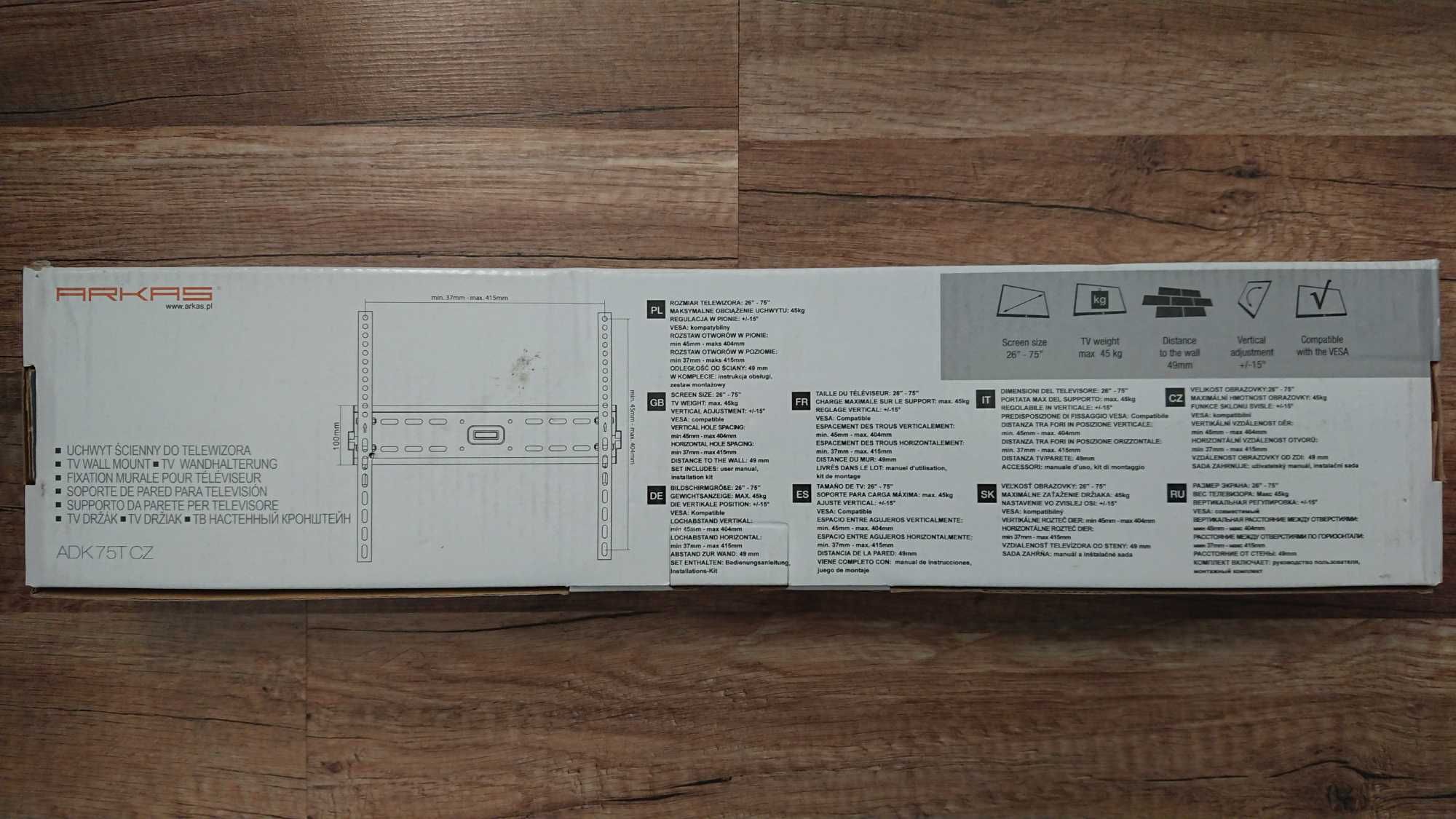 Uchwyt ścienny do TV telewizora Arkas ADK-75 T CZ do TV 26 - 75"