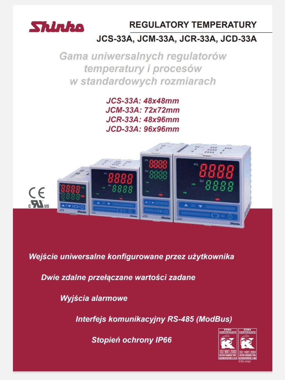 Shinko Technos JCR-33A regulator temperatury i procesu + czujnik