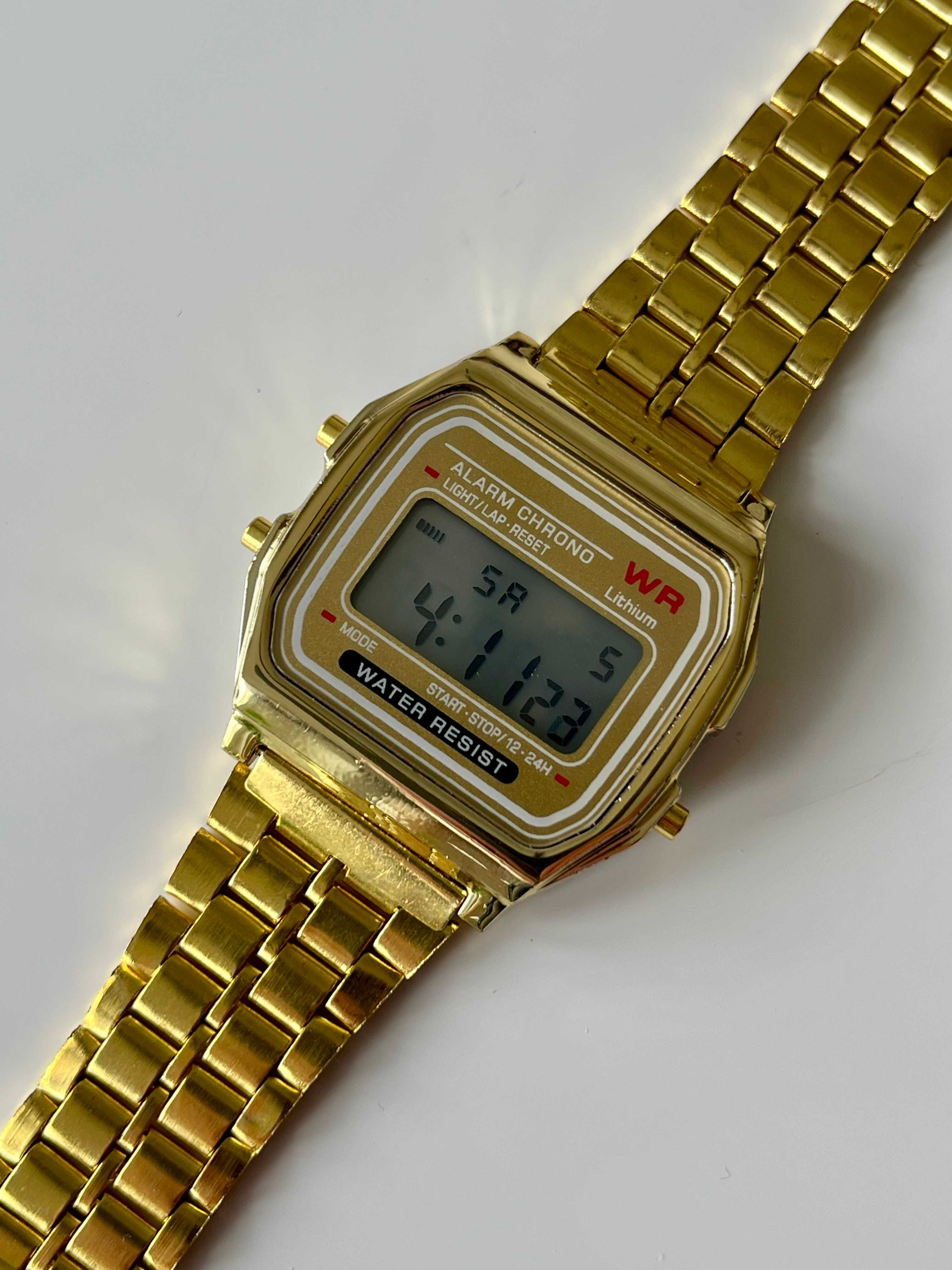NOWY Złoty Zegarek Vintage w stylu Casio