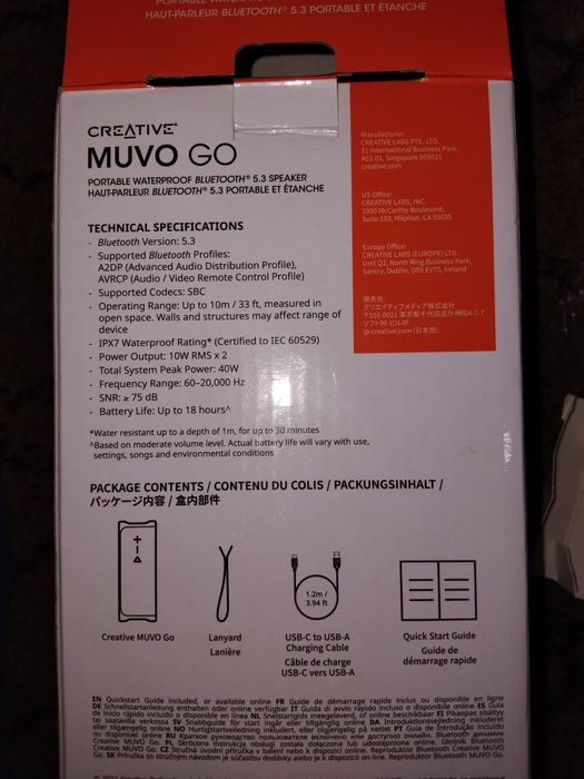 Портативная колоночка Creative muvo go как JBL flip 5