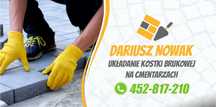 Ukladanie kostki przy nagrobkach
