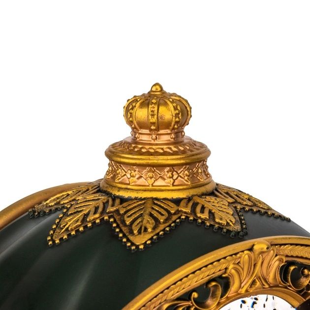 Новорічний ліхтар музична снігова куля Санта в кареті 26х23х11 см