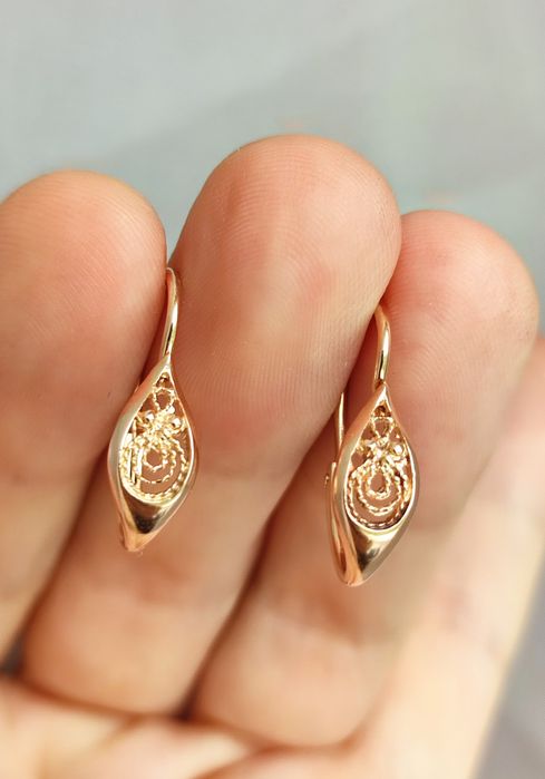 Золотые Серьги СССР - Ретро Звезда Одесса - Состояние Новых !