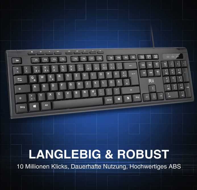 Klawiatura nożycowa Rii RK907 czarna