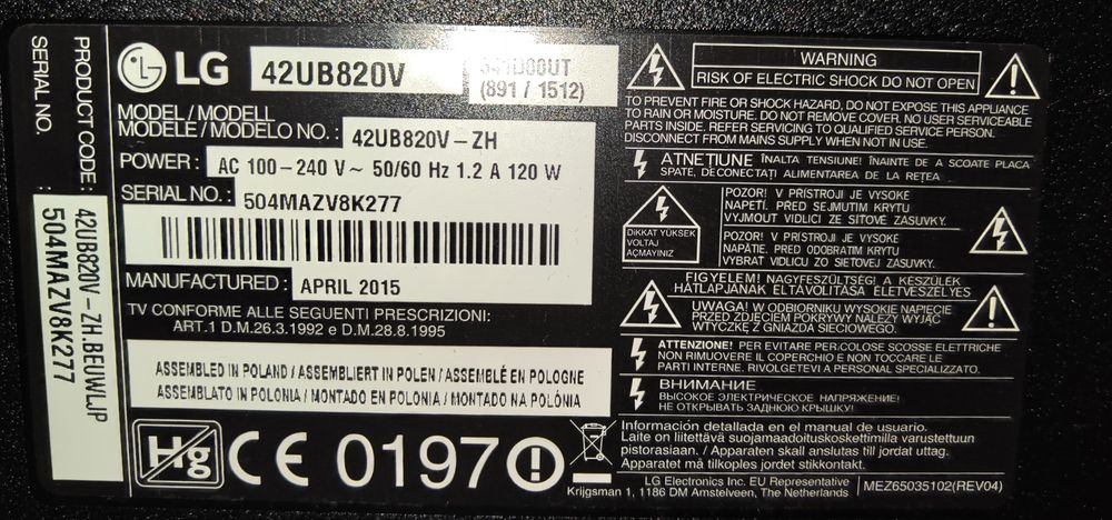 TV LG 42 polegadas Smart TV 4K